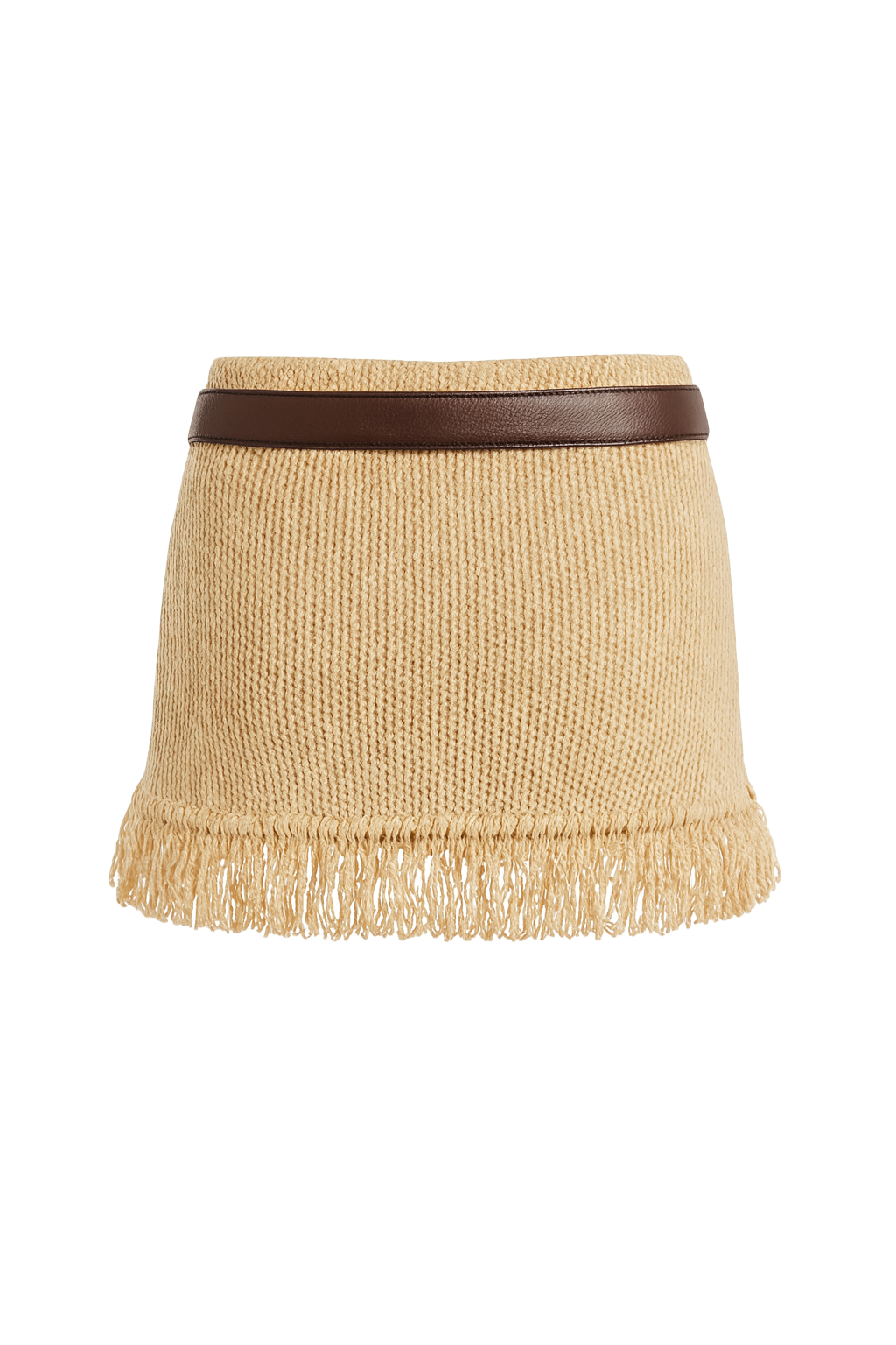 Fringed Knit Mini Skirt - back