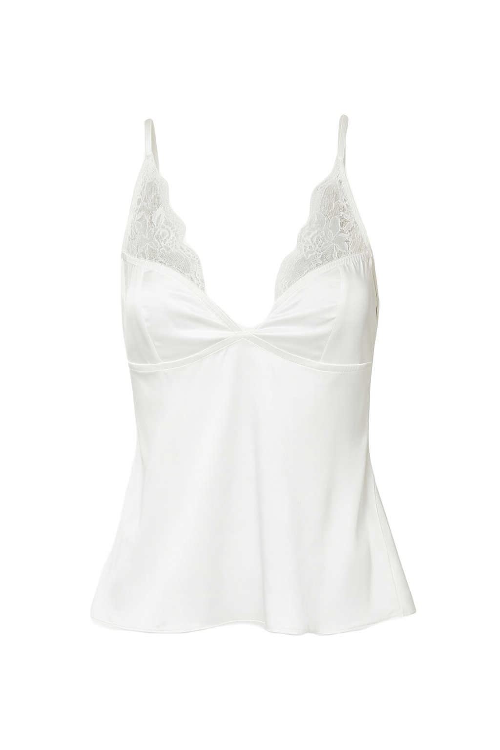 Lace Trim Satin Cami - front