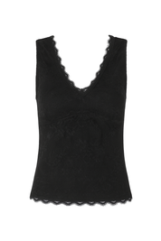 Lace Trim V-Neck Tank - front