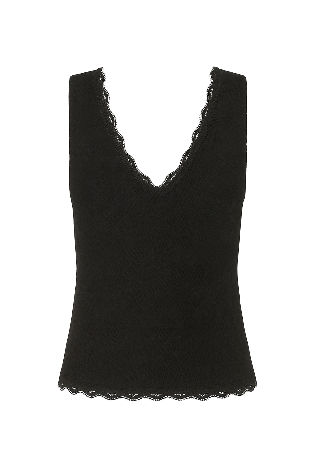 Lace Trim V-Neck Tank - back