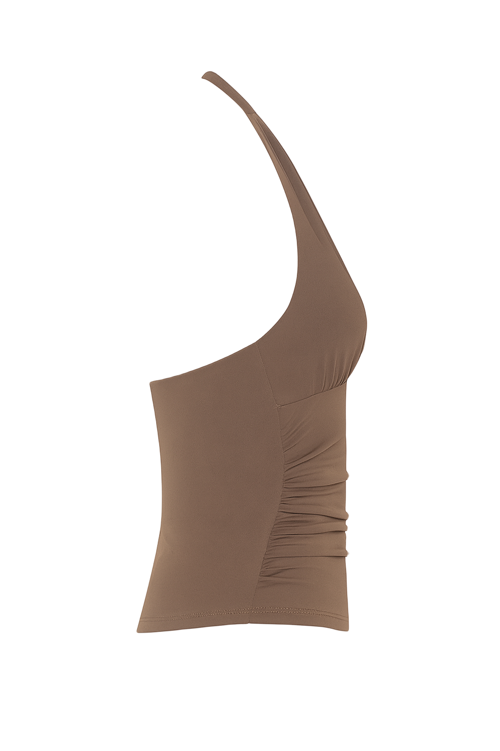 Mesh Halter Neck Top - Brown - side