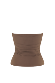Mesh Halter Neck Top - Brown - back