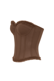 Ruffled Corset Top - Chocolate - side