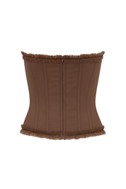 Ruffled Corset Top - Chocolate - back