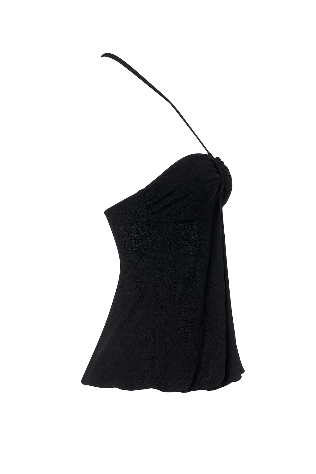 Gathered Halter Neck Top - Black - side