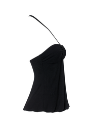Gathered Halter Neck Top - Black - side