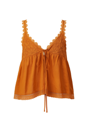 Ribbed Knit Top - Rust - front