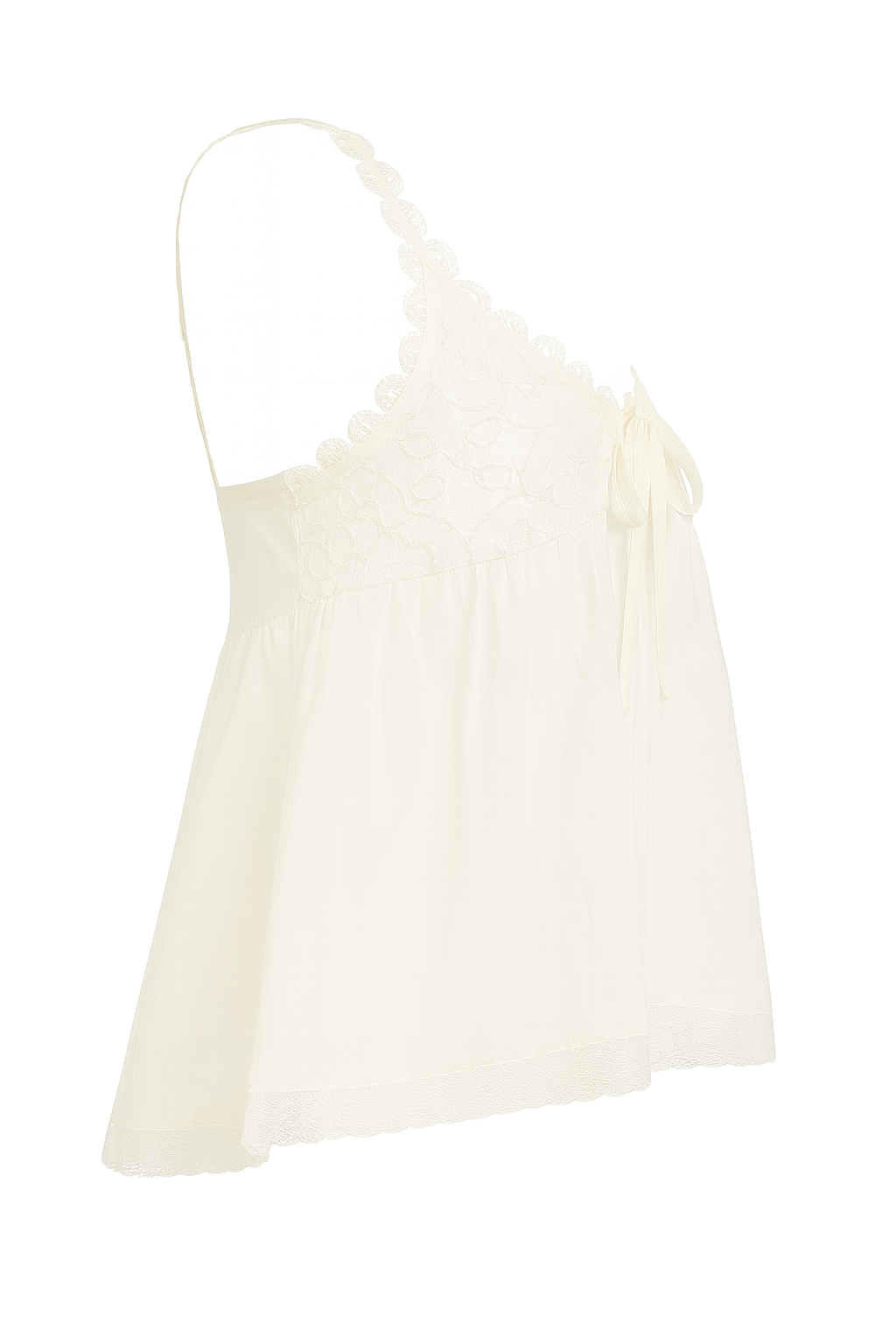 Ribbed Knit Top - Ivory - side