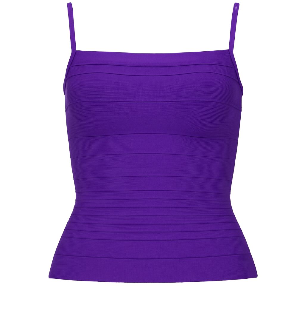 Ribbed Bustier Cami - Purple - front