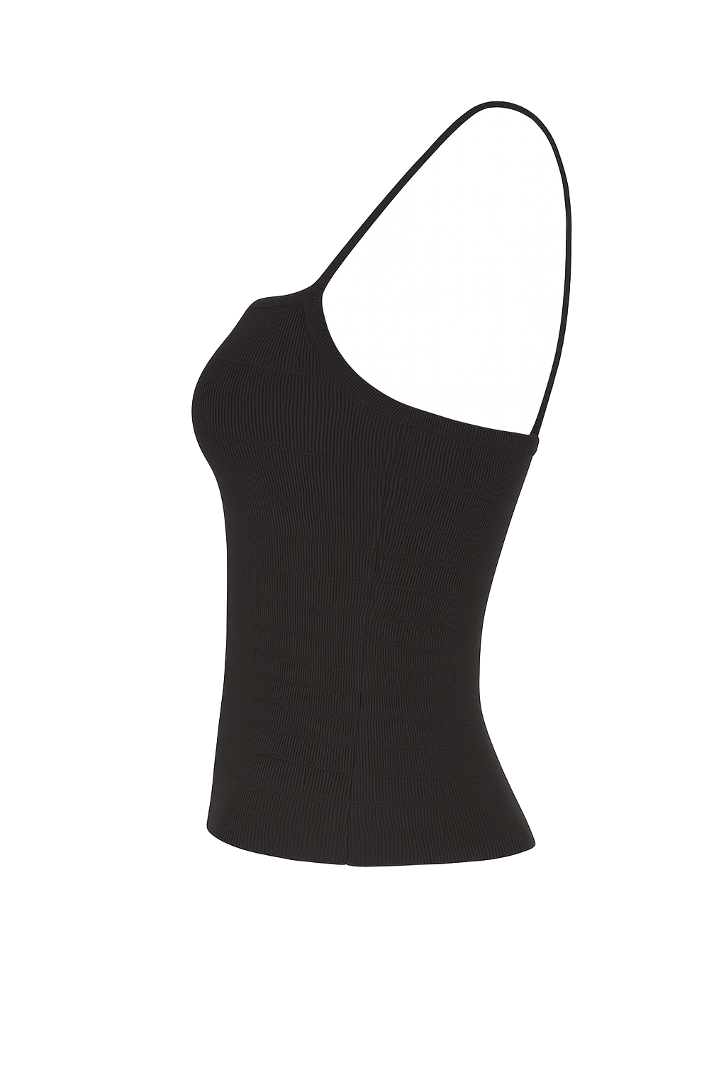 Ribbed Bustier Cami - Black - side