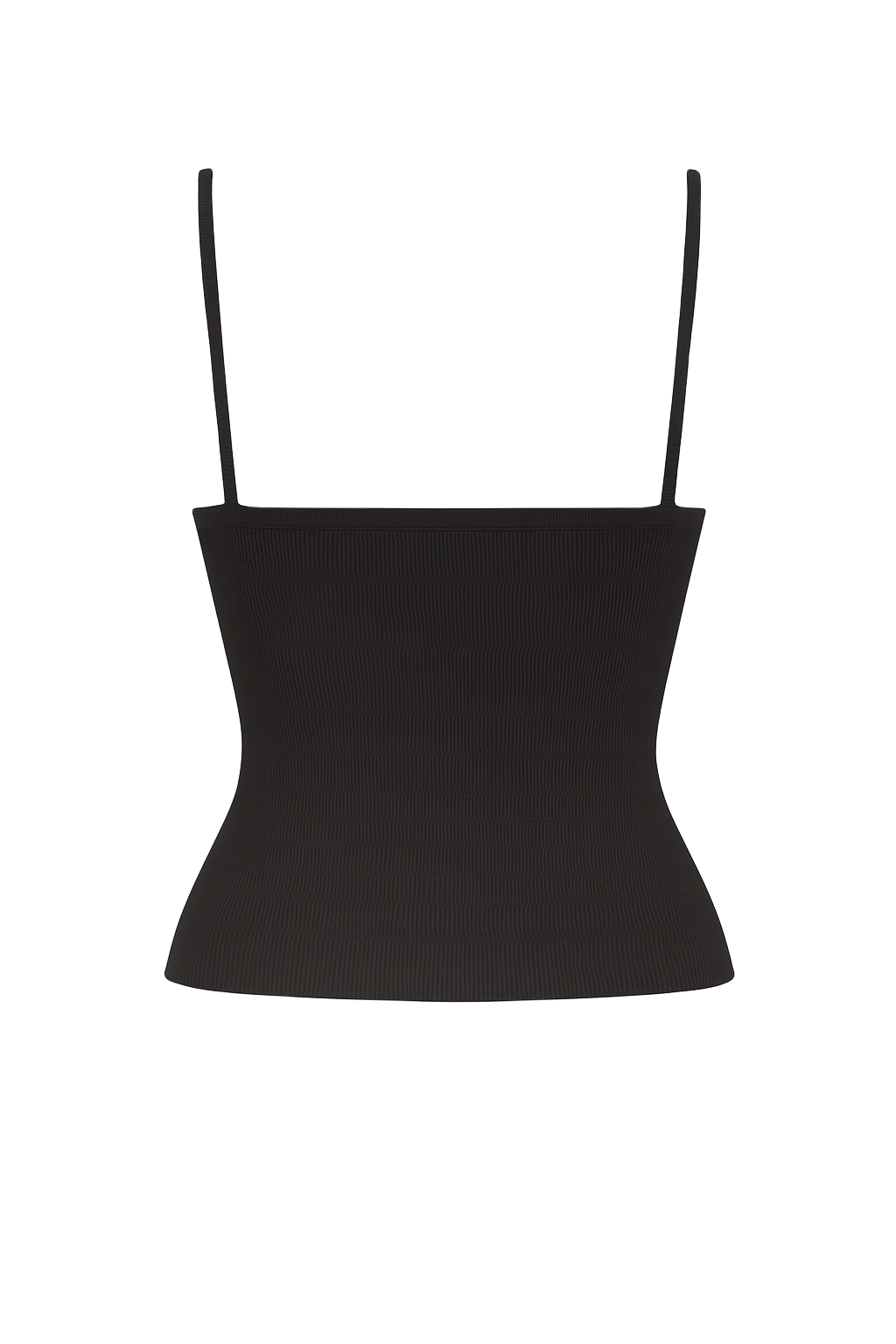 Ribbed Bustier Cami - Black - back