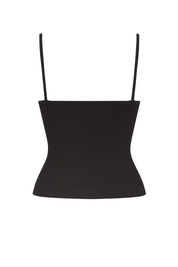 Ribbed Bustier Cami - Black - back
