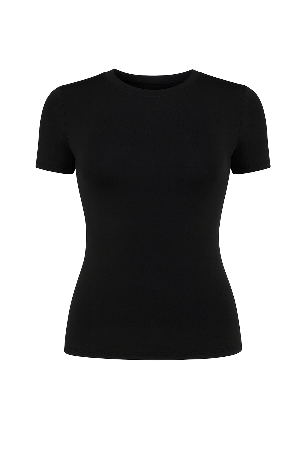 Fitted Crew Neck Tee - Black - front