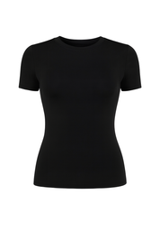 Fitted Crew Neck Tee - Black - front