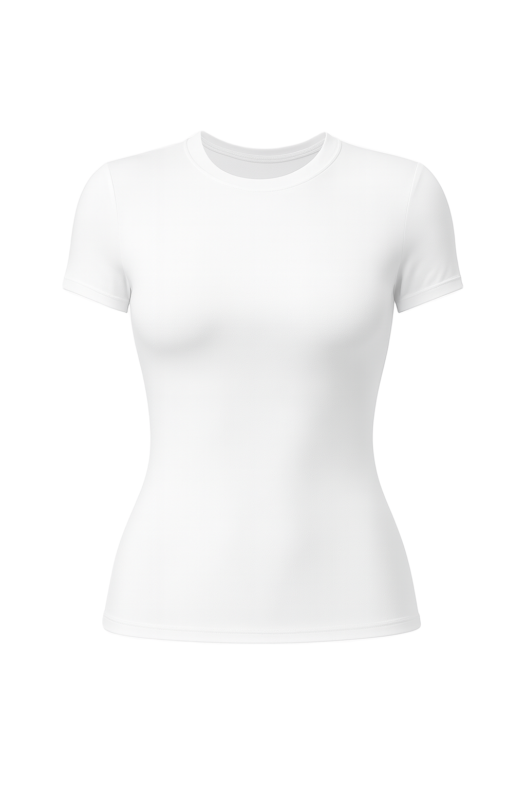 Fitted Crew Neck Tee - White - front