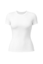 Fitted Crew Neck Tee - White - front