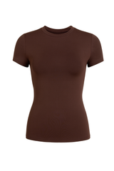 Fitted Crew Neck Tee - Chocolate Brown