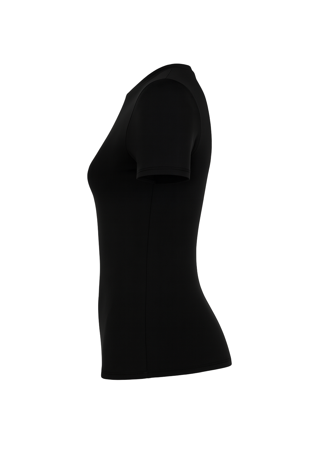 Fitted Crew Neck Tee - Black - side