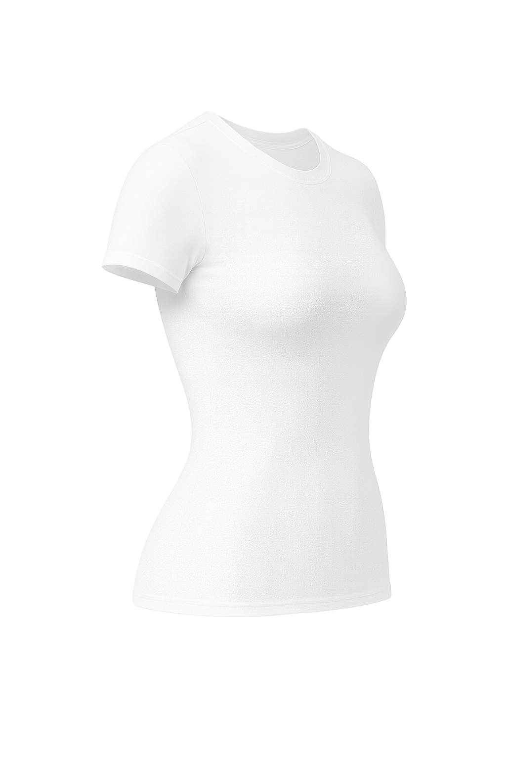 Fitted Crew Neck Tee - White - side