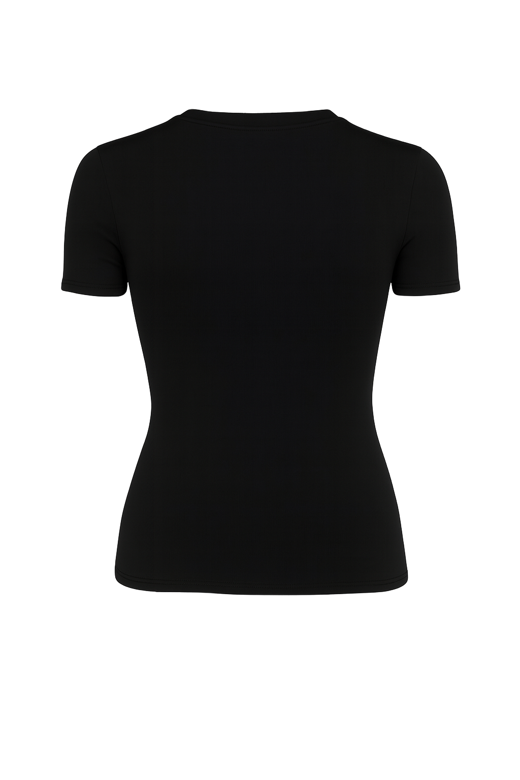 Fitted Crew Neck Tee - Black - back