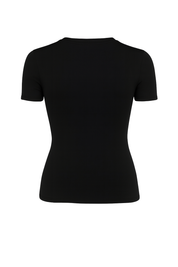 Fitted Crew Neck Tee - Black - back