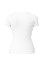 Fitted Crew Neck Tee - White - back
