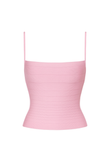 Ribbed Square Neck Cami - Pink