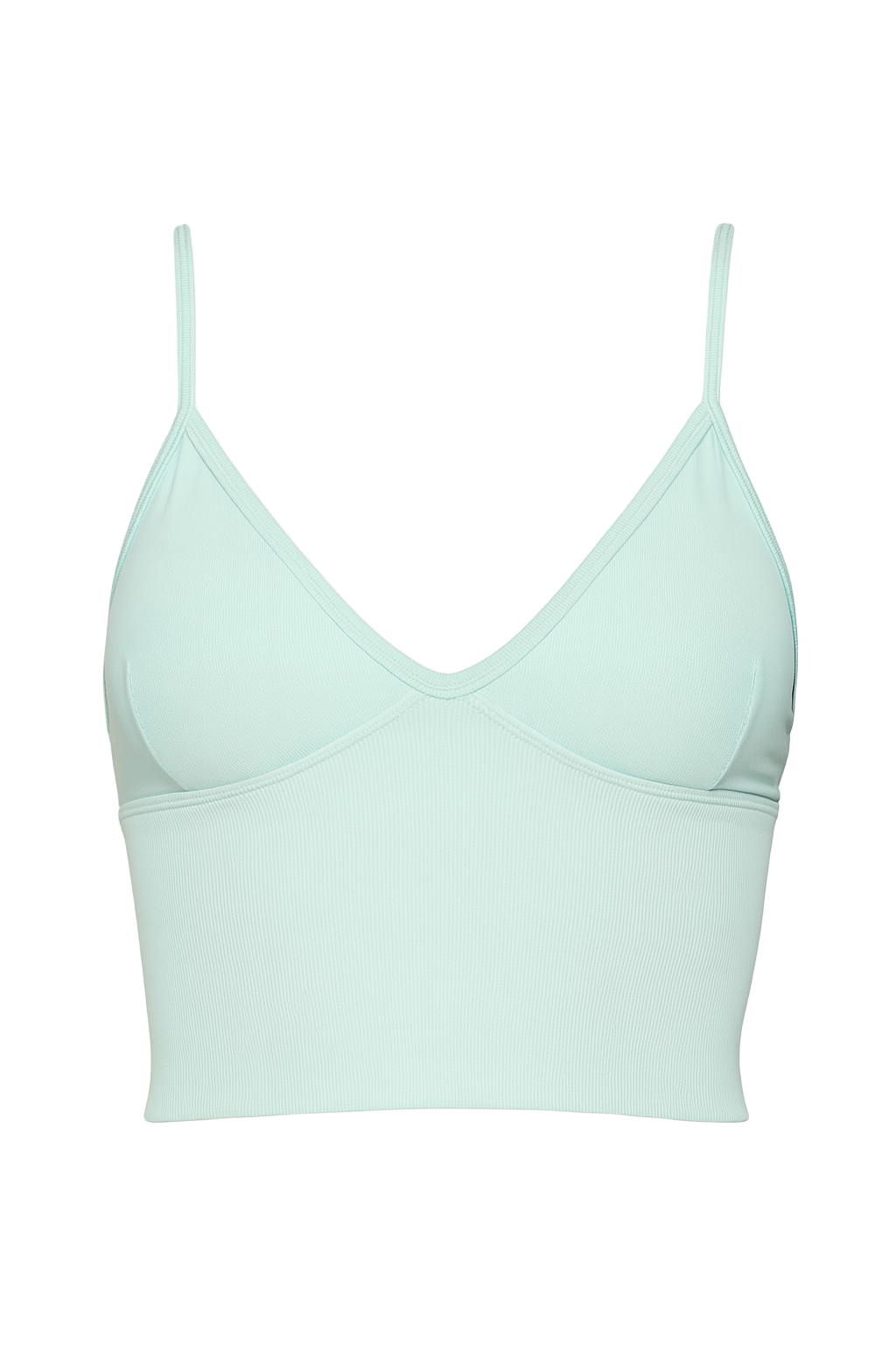 Ribbed V-Neck Bralette - front