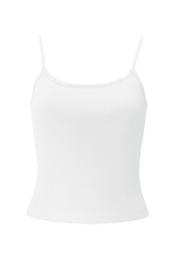 Ribbed Adjustable Strap Cami - White