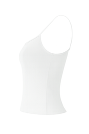 Ribbed Adjustable Strap Cami - White - side