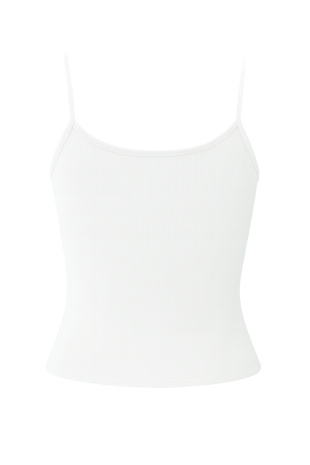 Ribbed Adjustable Strap Cami - White - back
