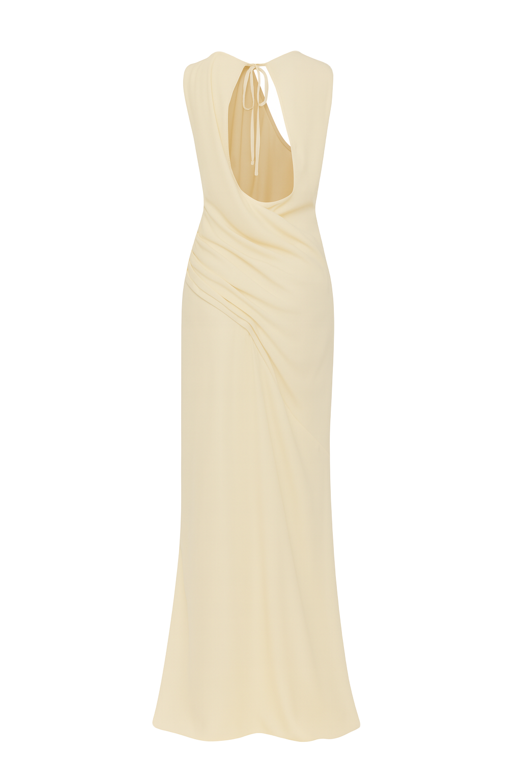 Draped Keyhole Gown - Ivory - back