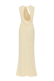 Draped Keyhole Gown - Ivory - back