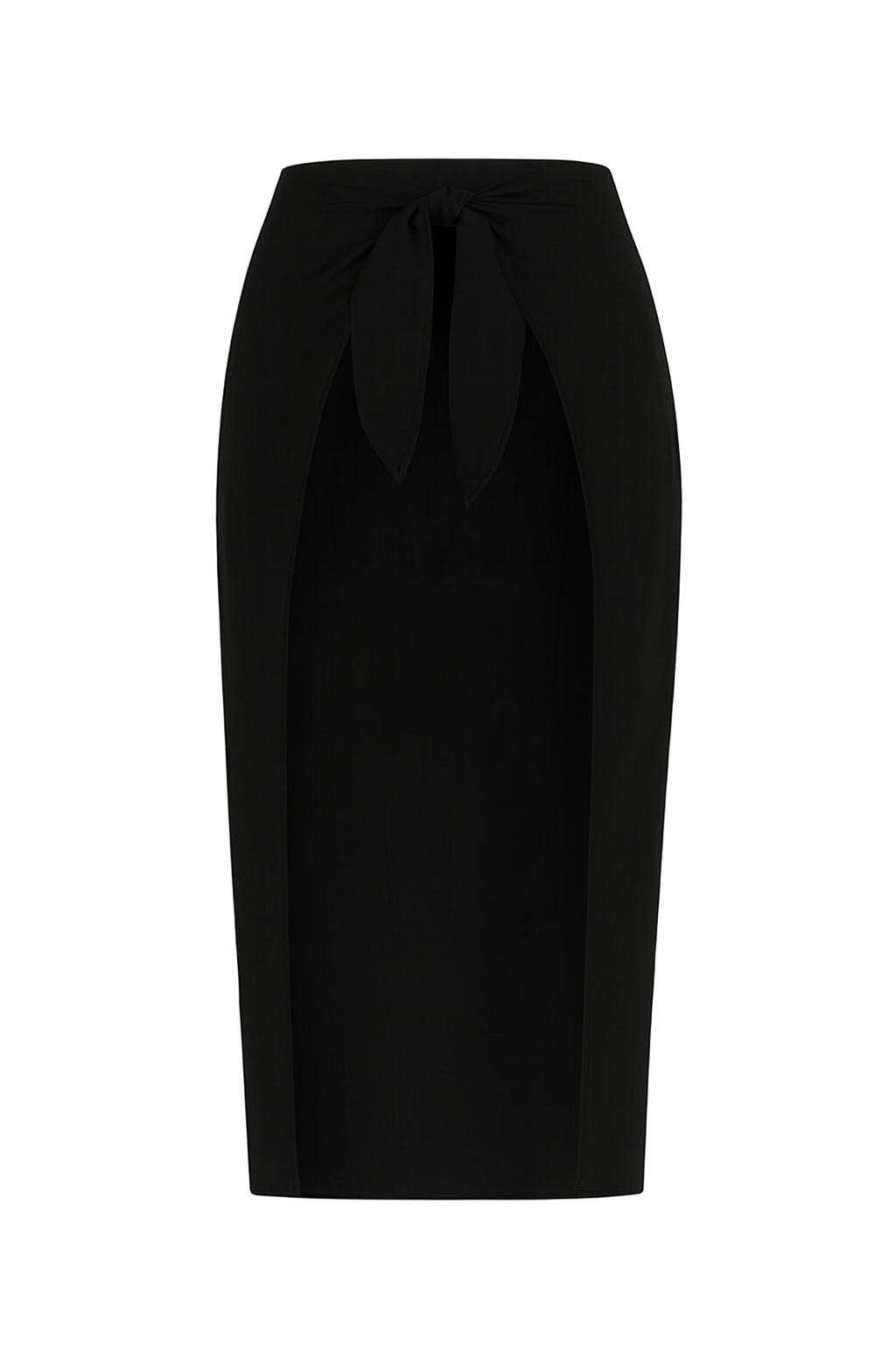 Leopard Tie Sarong Skirt - Black - back
