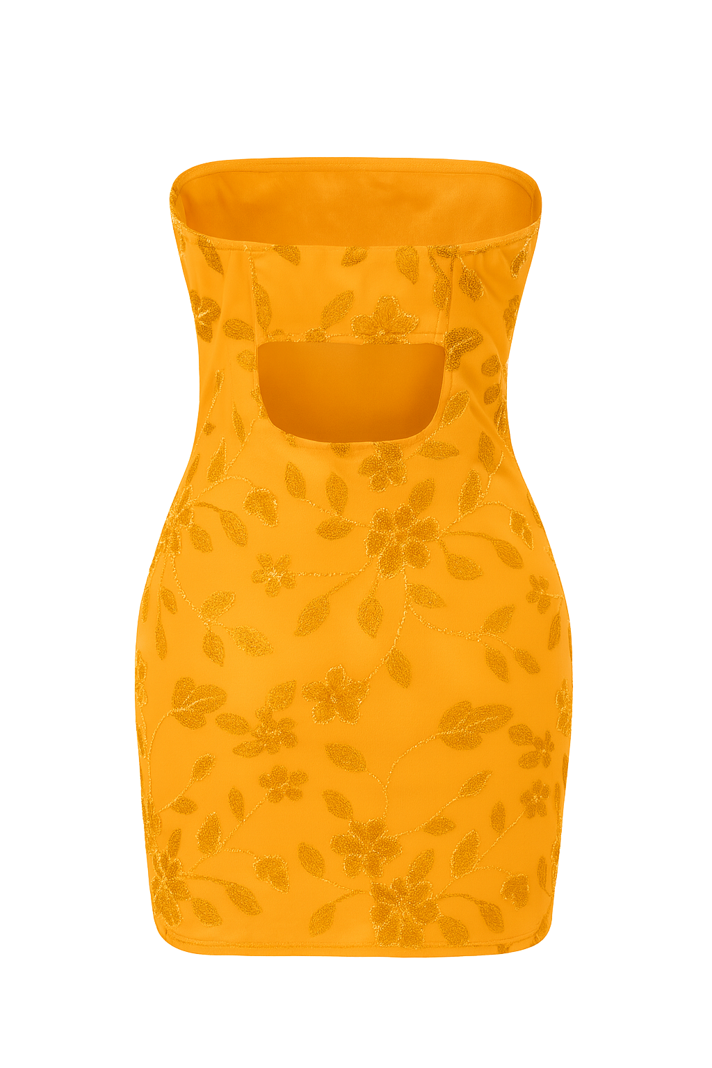 Sequin Flower Tube Dress - Orange Floral - back